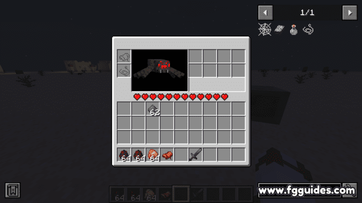 Spider's inventory