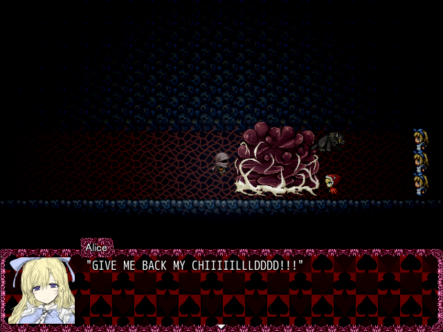 The Three Alices attack Red and Poro