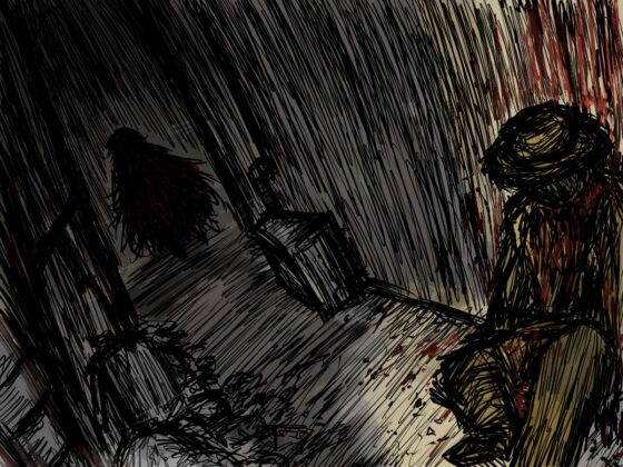 A red hood, backalley