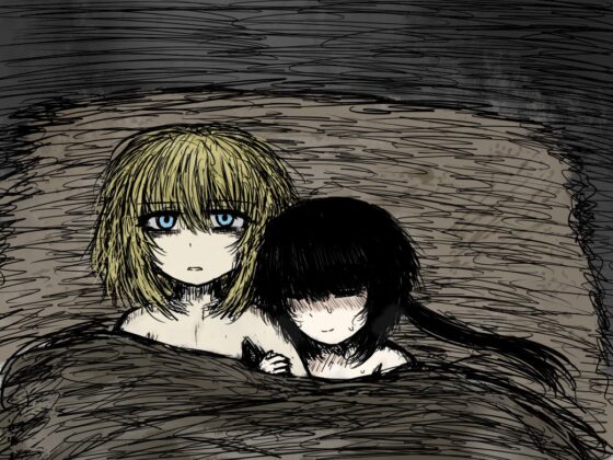 Red Hood and Charlotte snuggled up together, 2